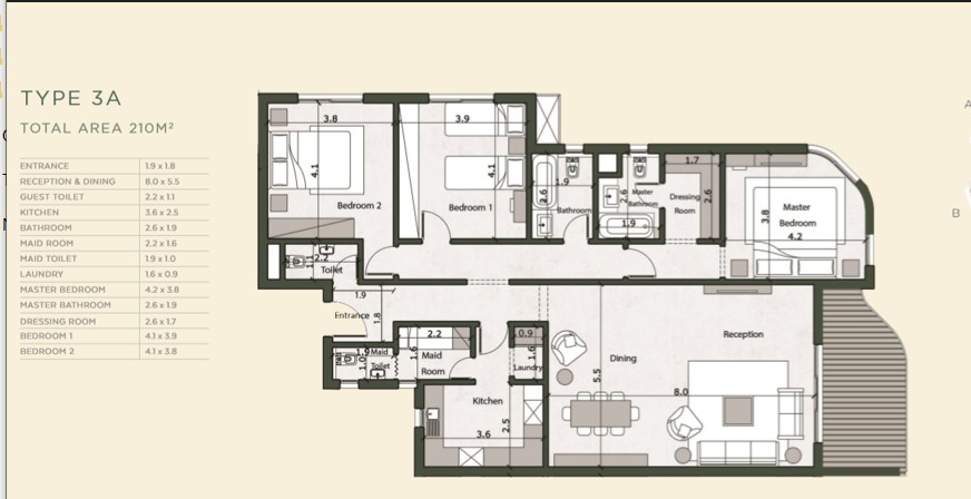 Floor plan for apartment at Bloomfields