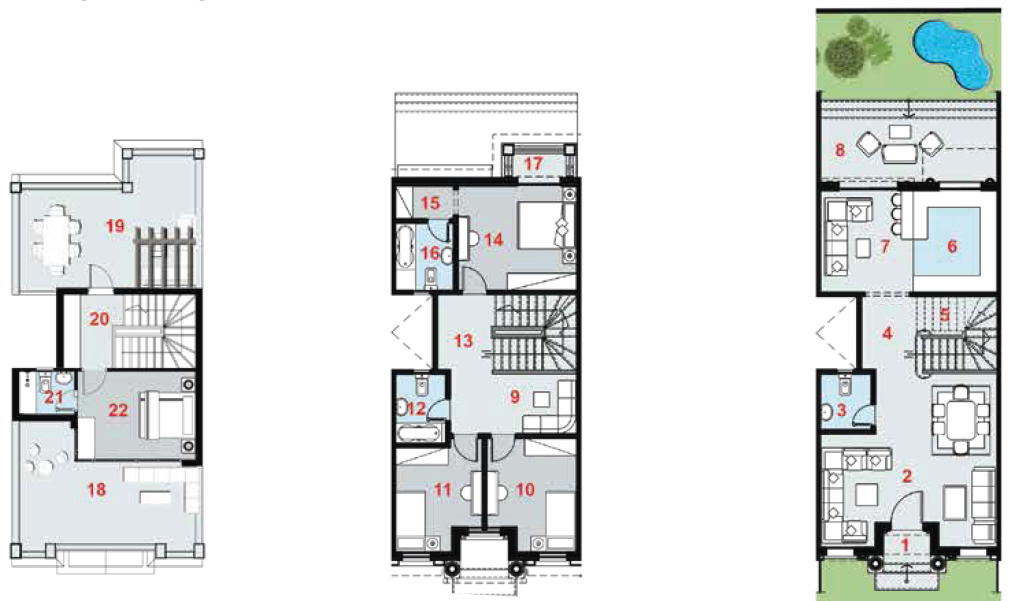 Floor plan for townhouse at La Verde Casette