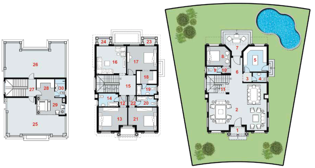 Floor plan for villa at La Verde Casette
