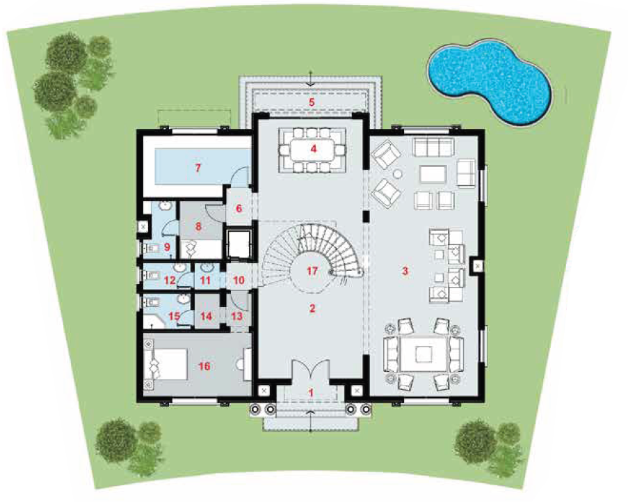 Floor plan for villa at La Verde Casette