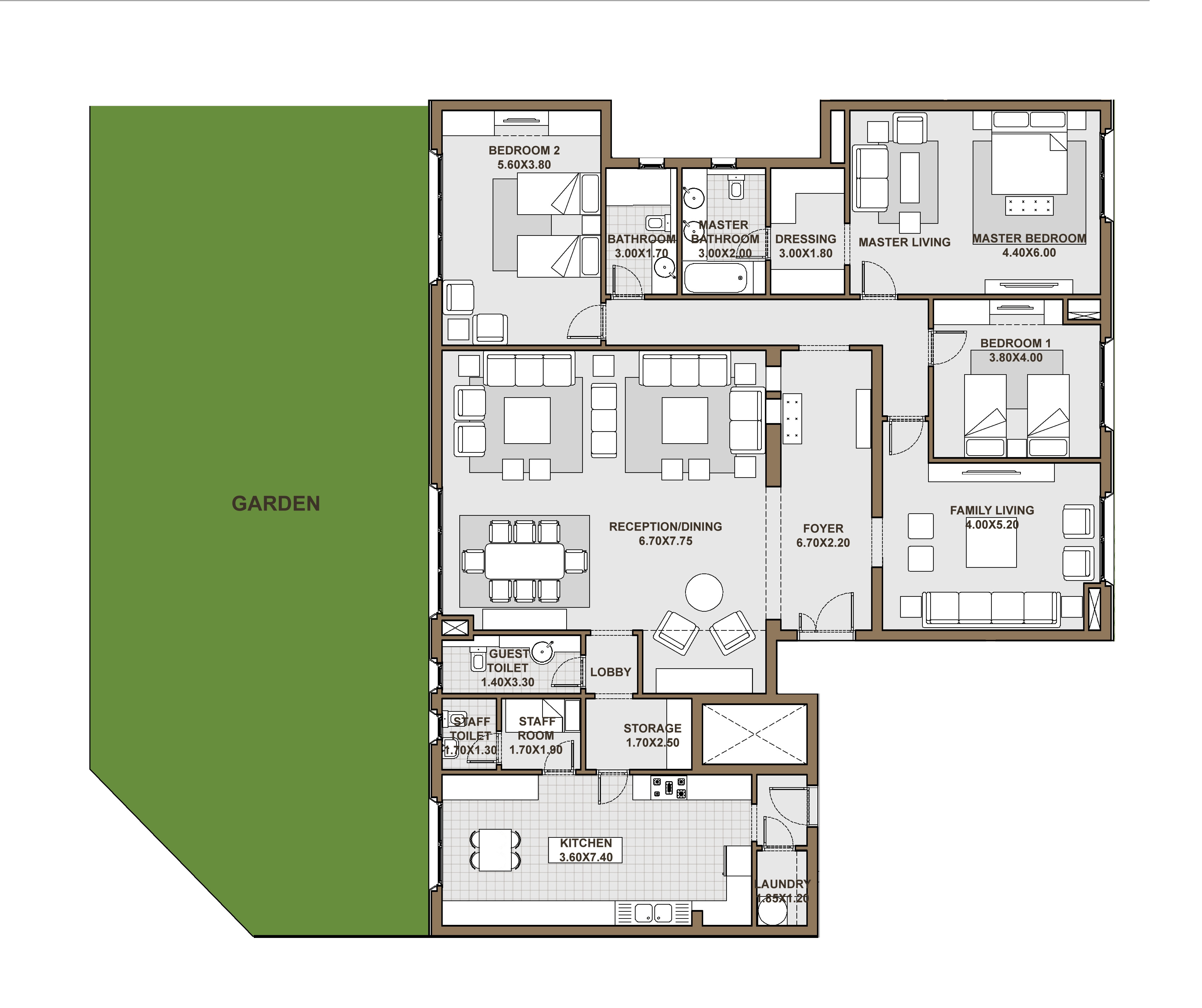 Floor plan for apartment at Forty West Phase II