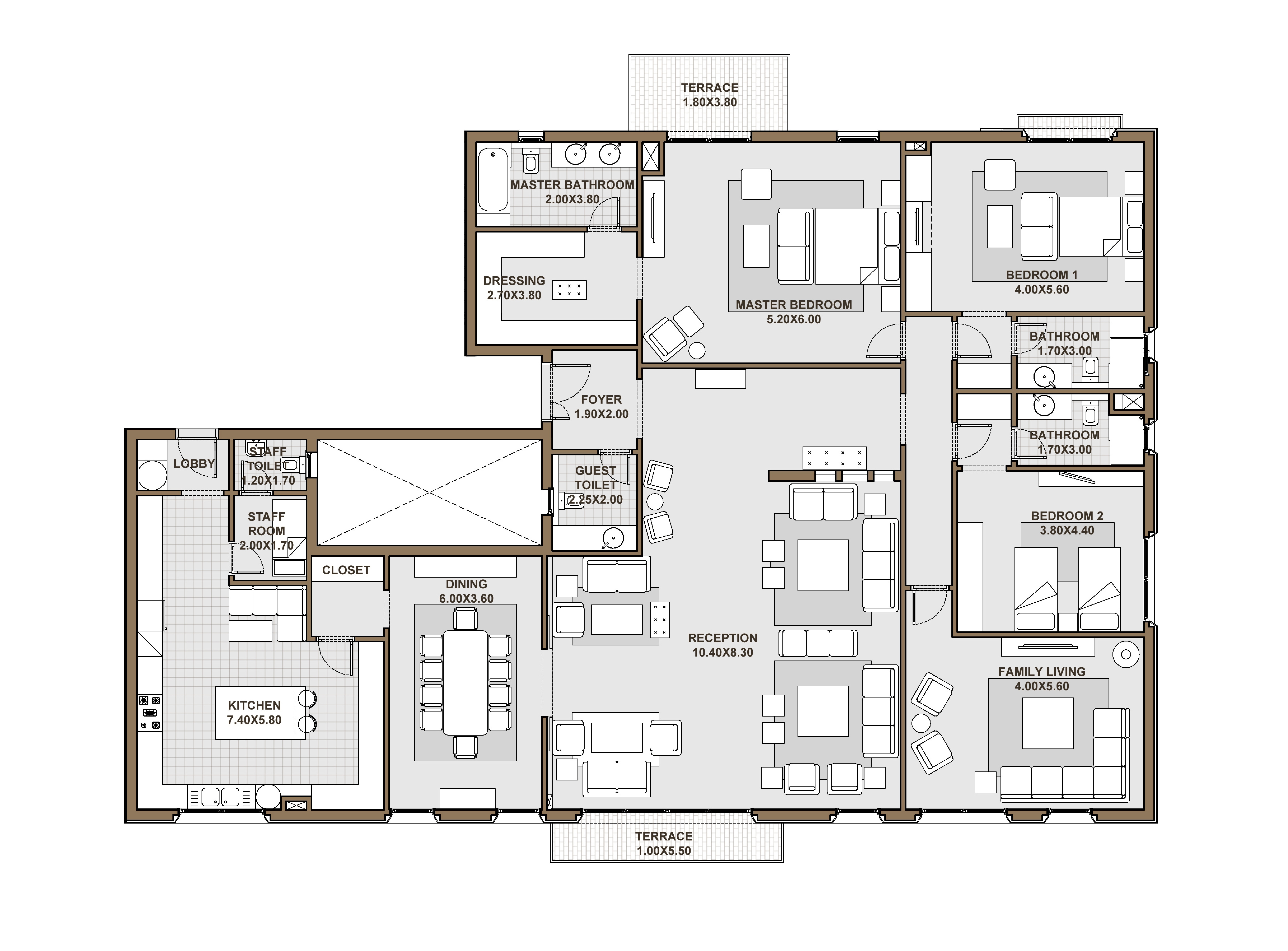Floor plan for apartment at Forty West Phase II