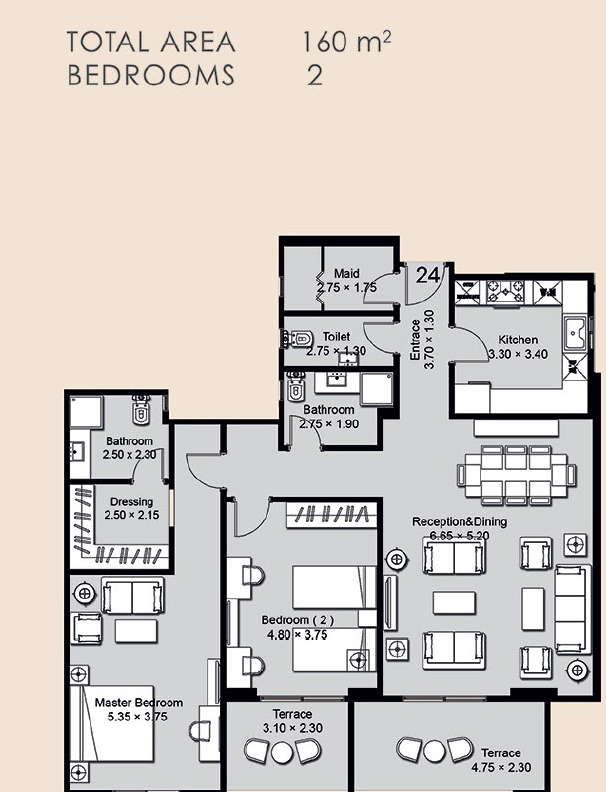 Floor plan for apartment at Ninety Avenue