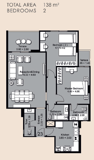 Floor plan for apartment at Ninety Avenue