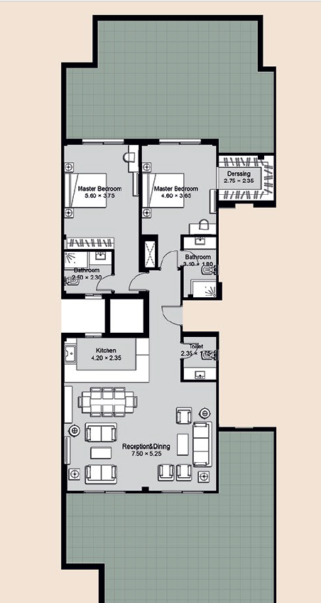 Floor plan for penthouse at Ninety Avenue