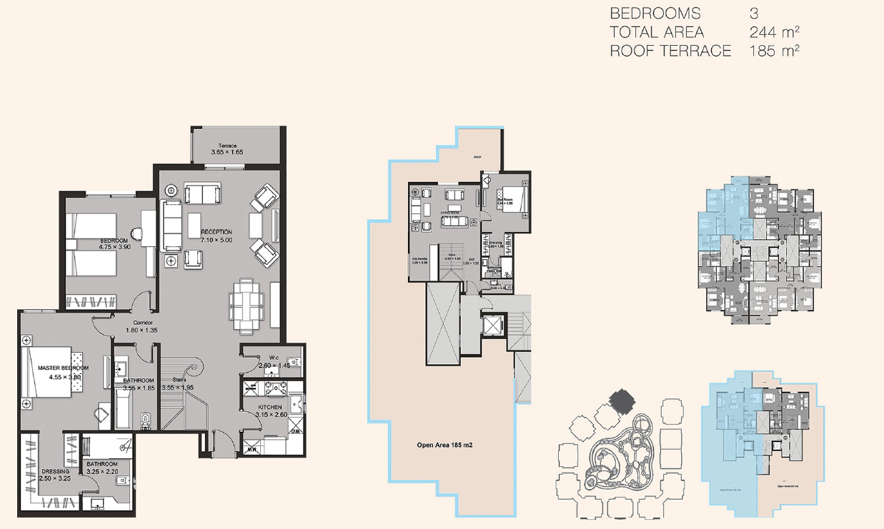 Floor plan for penthouse at Ninety Avenue