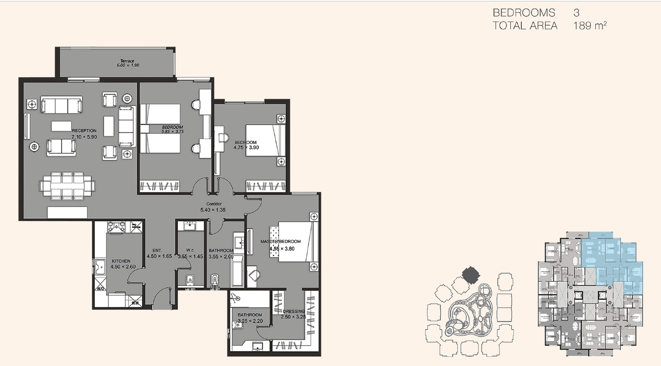 Floor plan for apartment at Ninety Avenue
