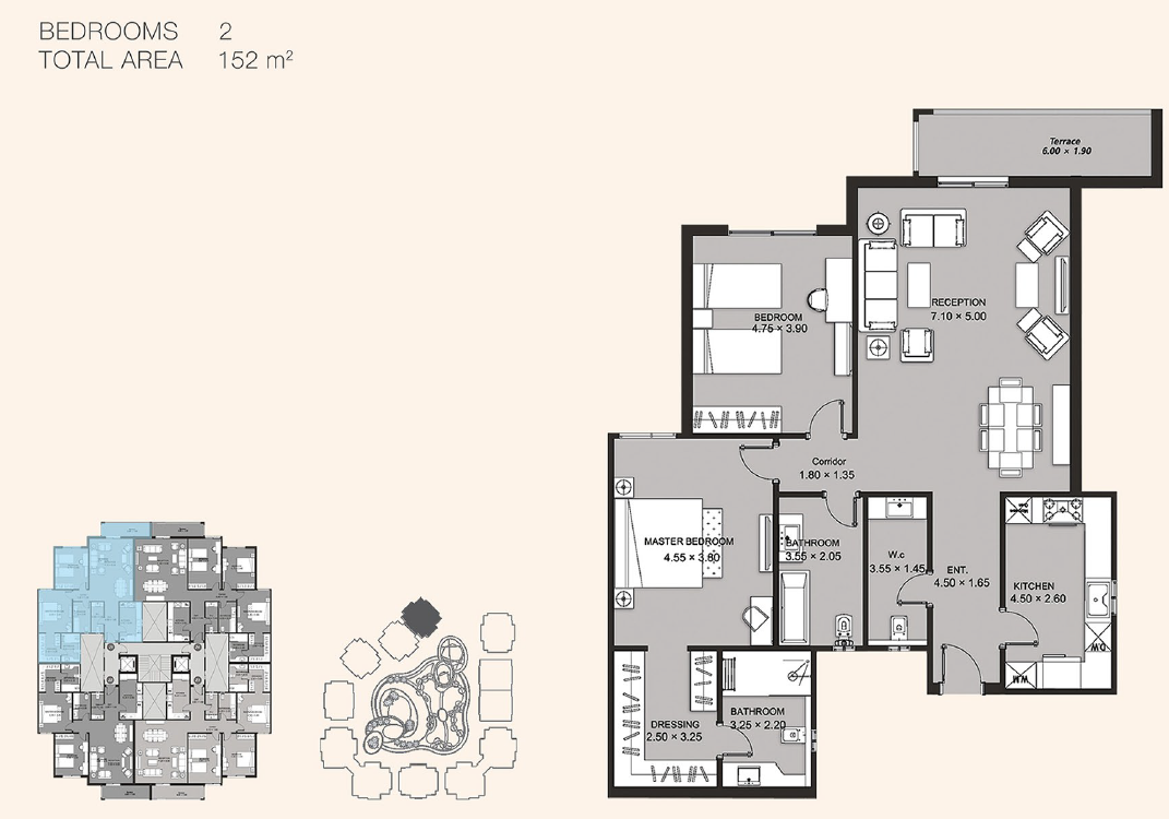 Floor plan for apartment at Ninety Avenue