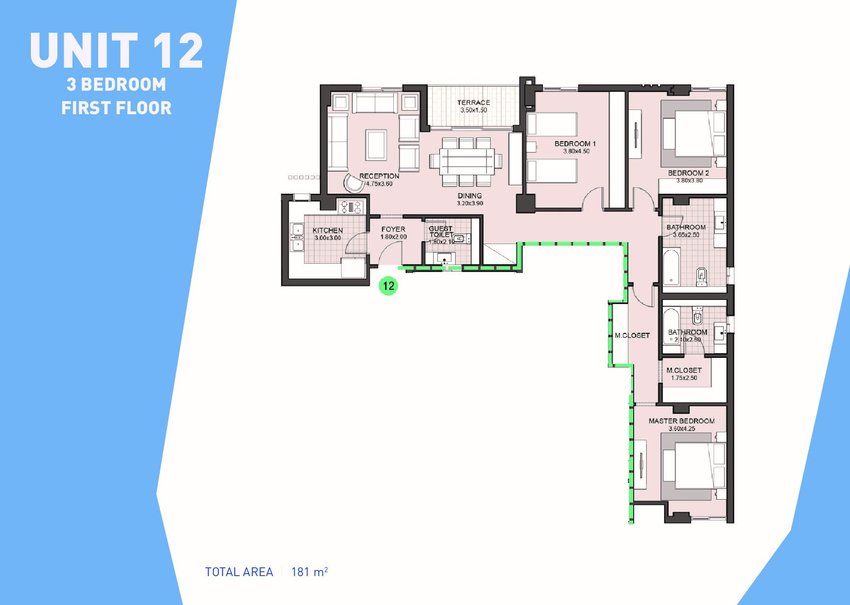 Floor plan for apartment at Sky Condos