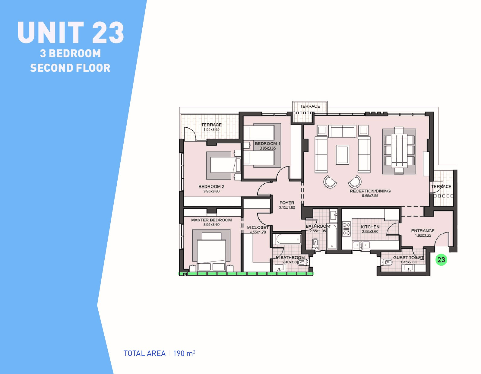 Floor plan for apartment at Sky Condos