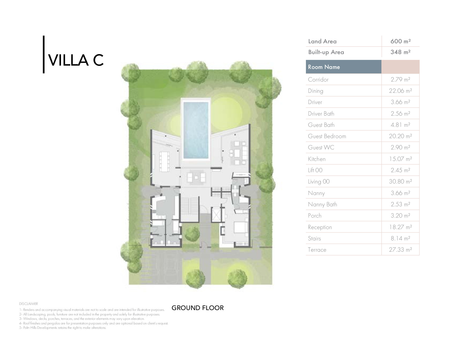 Floor plan for villa at Badya