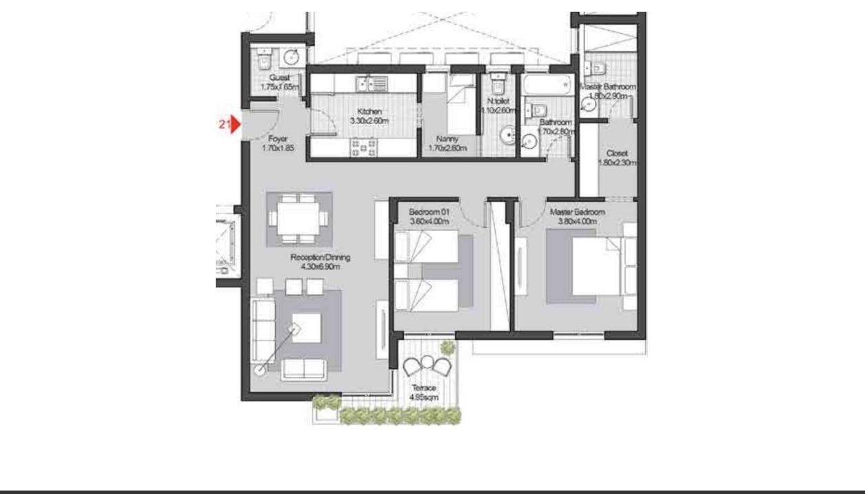 Floor plan for apartment at SODIC East