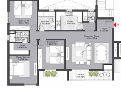 Floor plan for apartment at SODIC East
