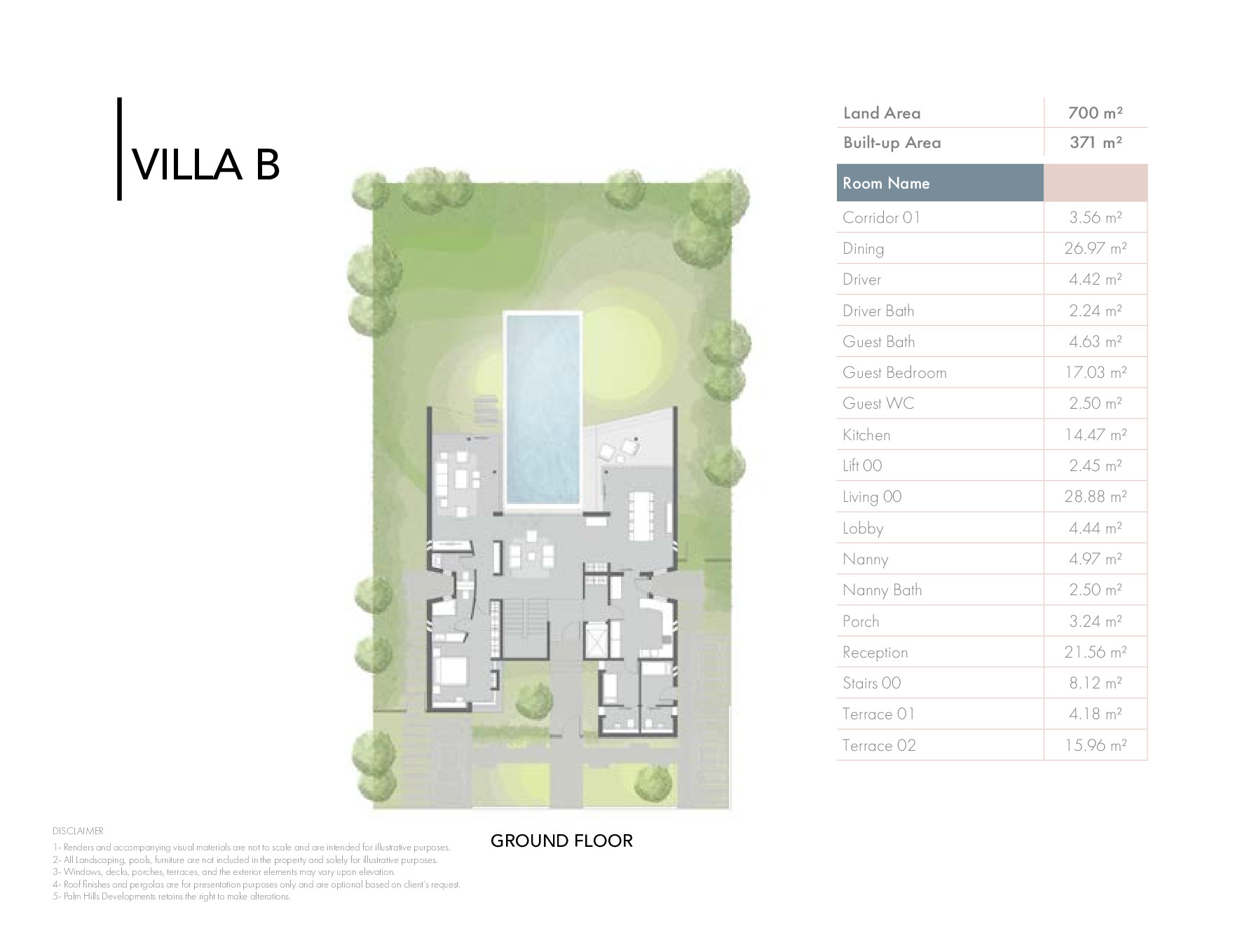Floor plan for villa at Badya