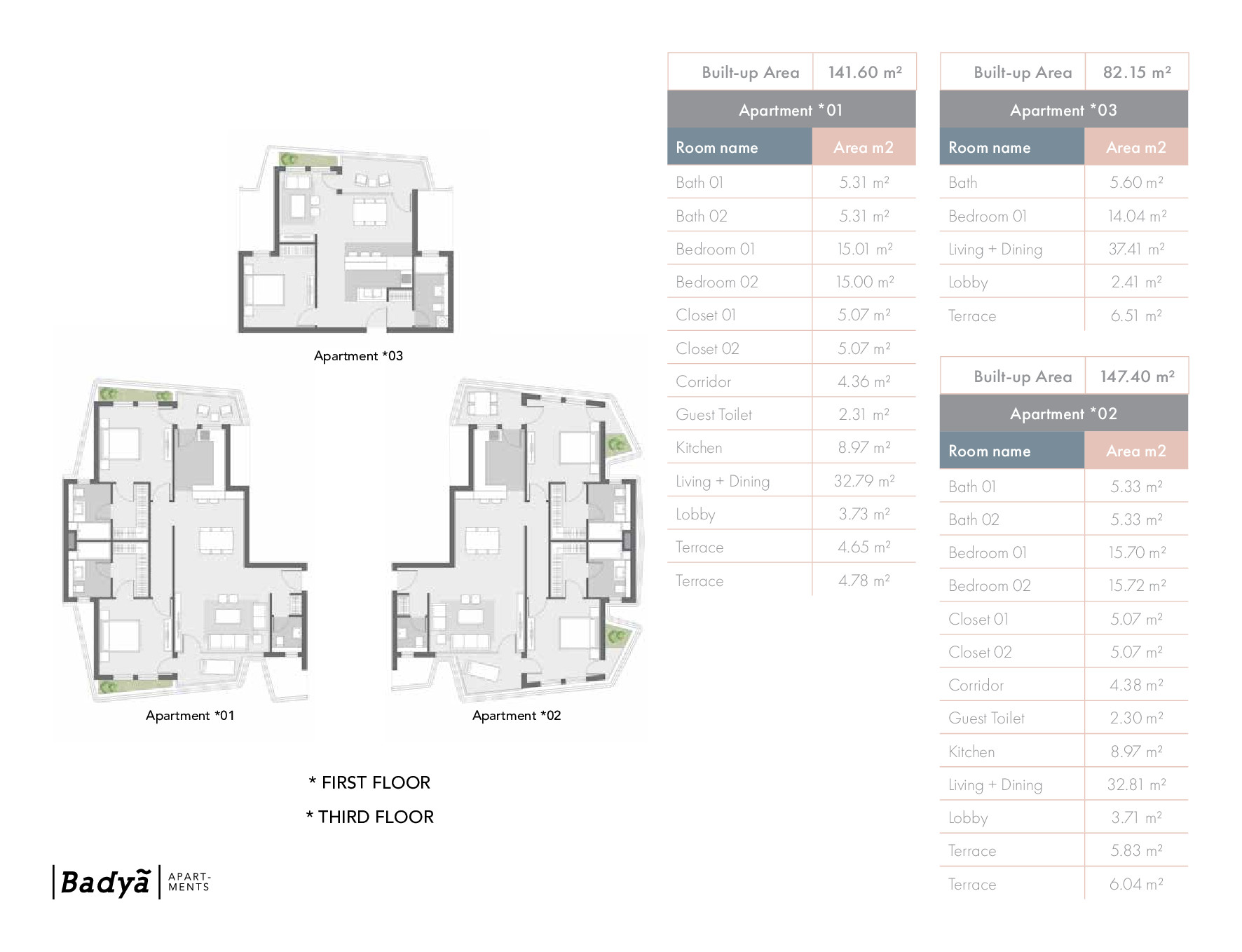 Floor plan for apartment at Badya