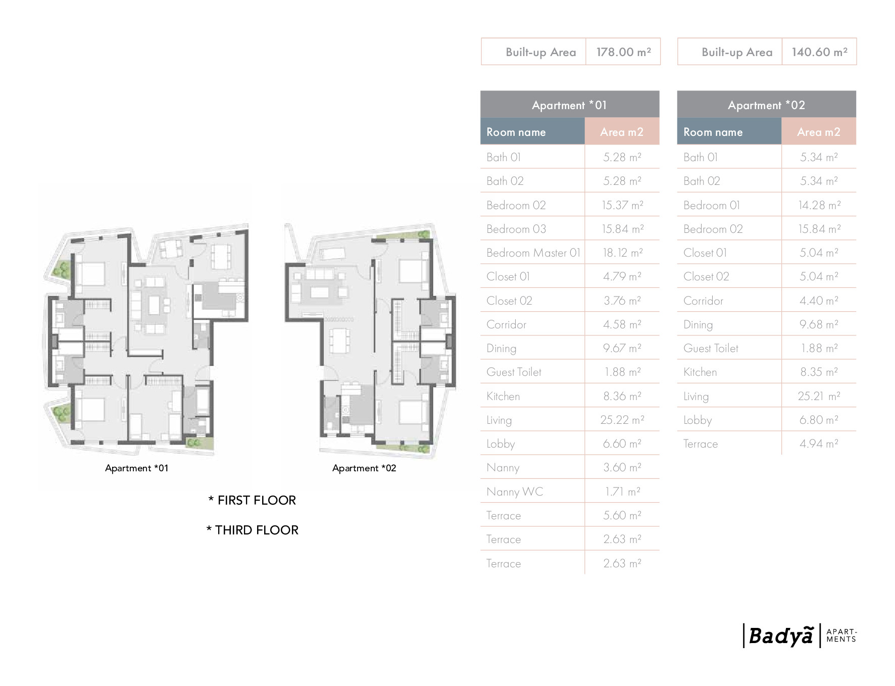 Floor plan for apartment at Badya