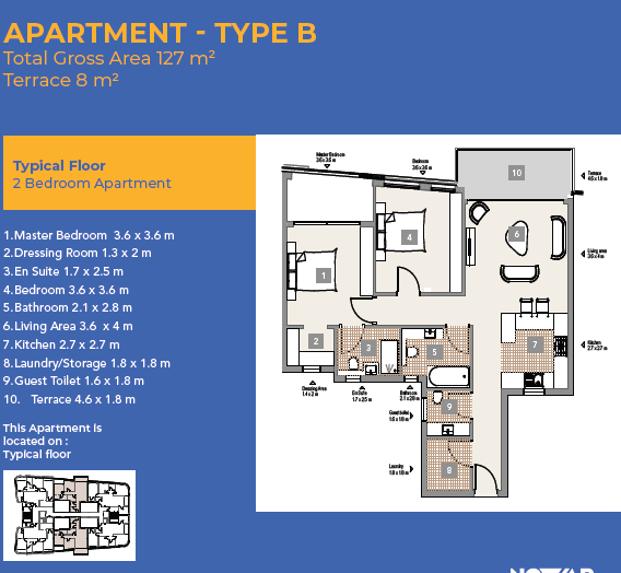 Floor plan for apartment at Al Burouj