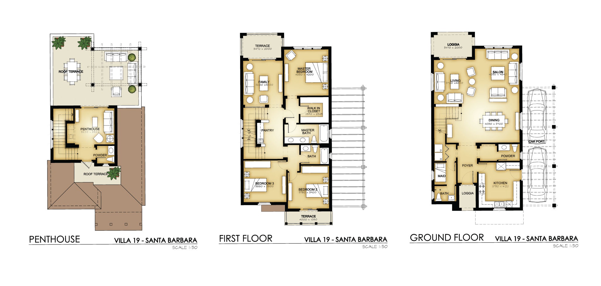 Floor plan for villa at Mivida