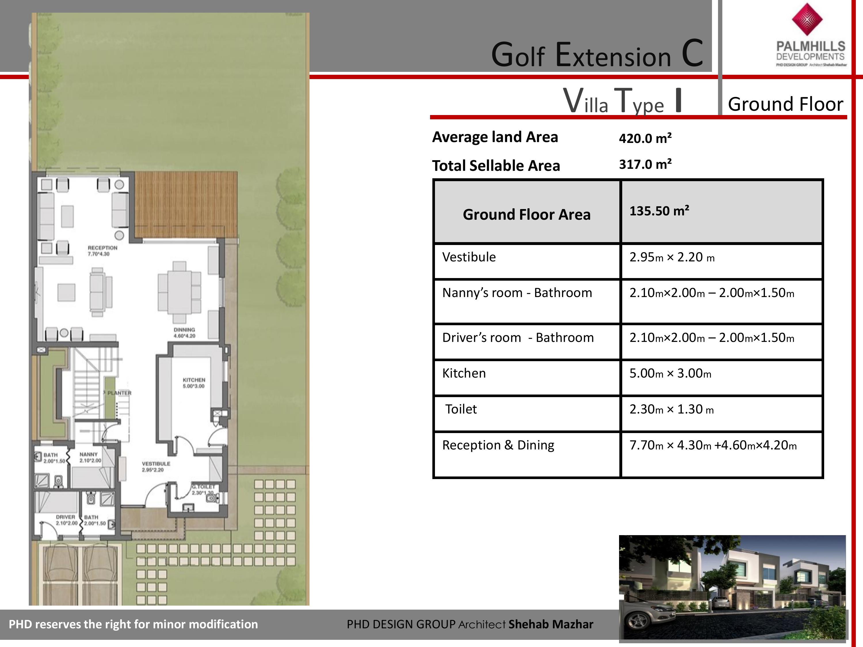 Floor plan for villa at Palm Hills Golf Extension