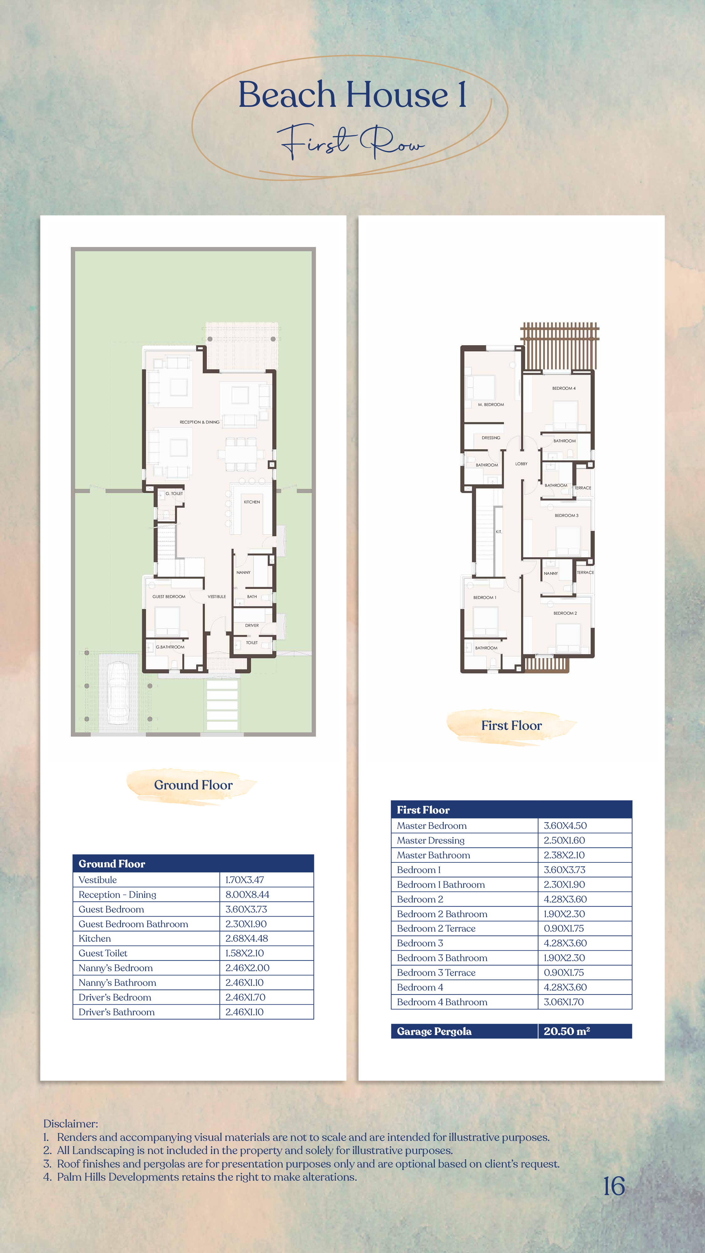 Floor plan for villa at Hacienda West