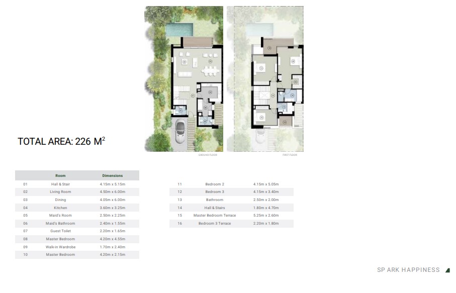 Floor plan for villa at ZED East