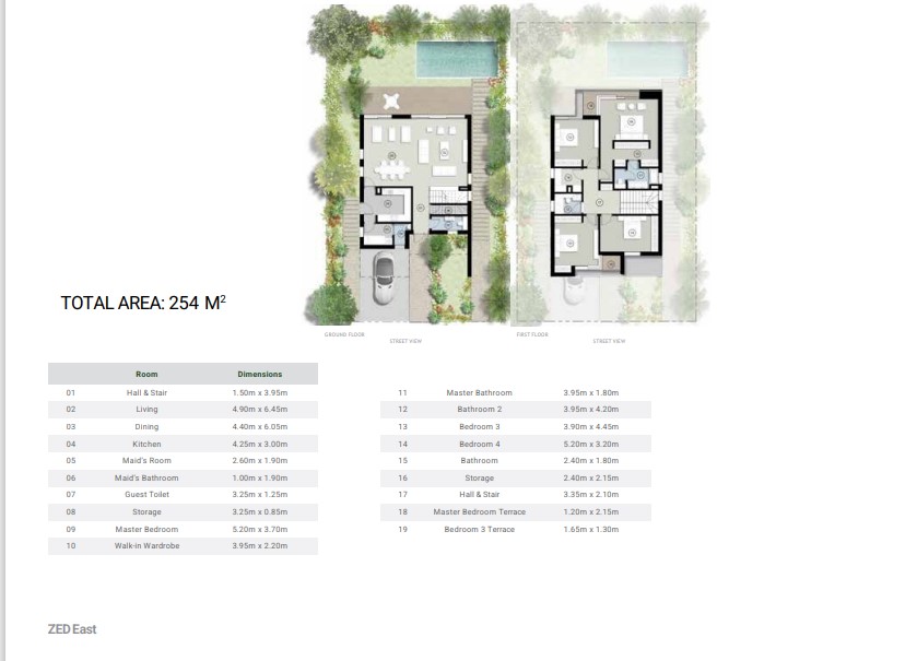 Floor plan for villa at ZED East