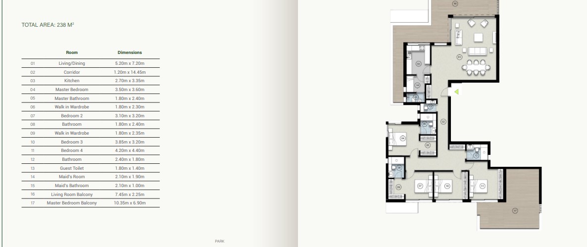 Floor plan for apartment at ZED East