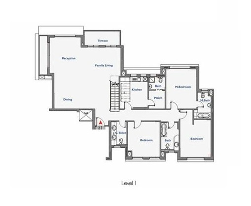 Floor plan for penthouse at Casa