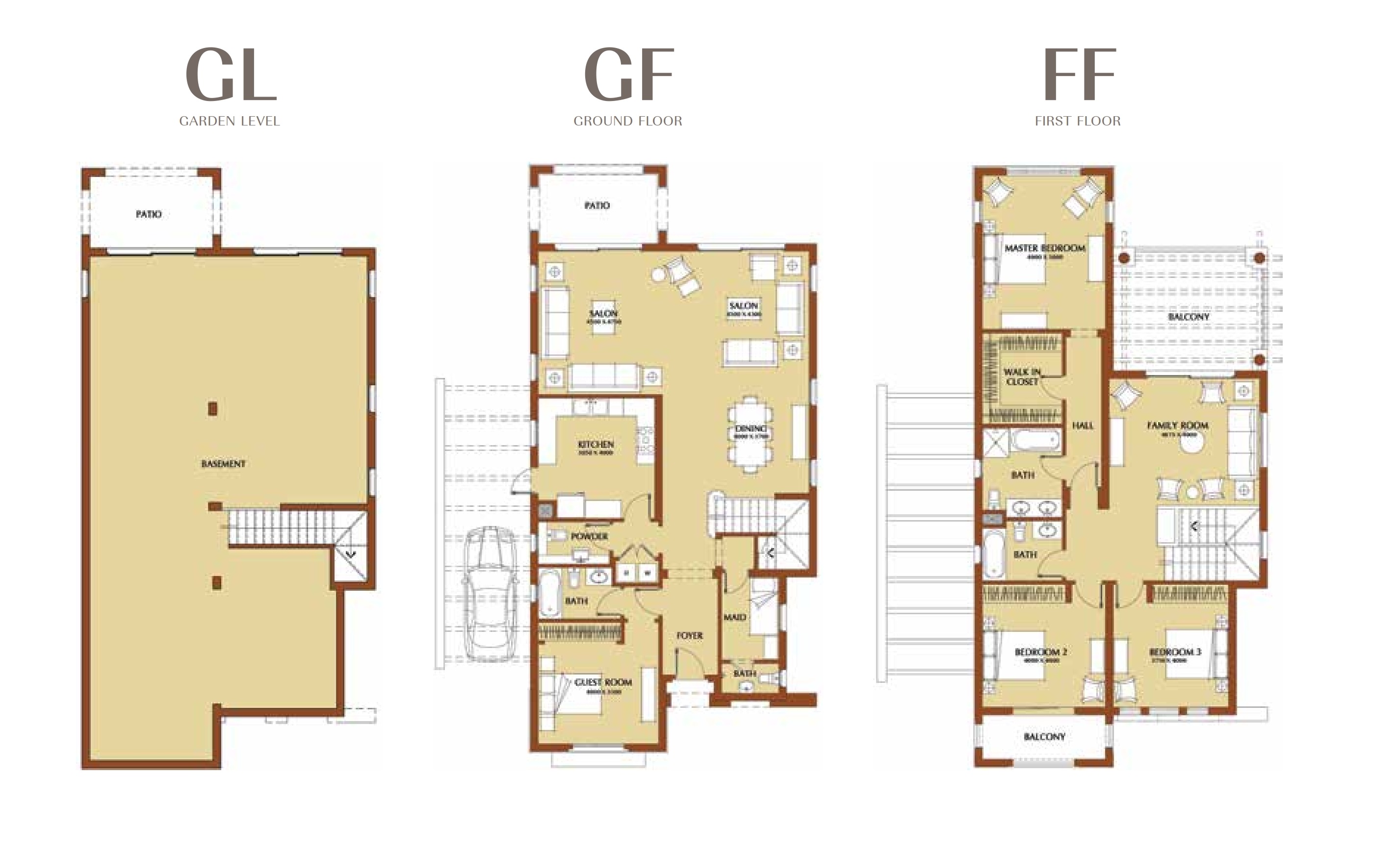 Floor plan for villa at Uptown Cairo