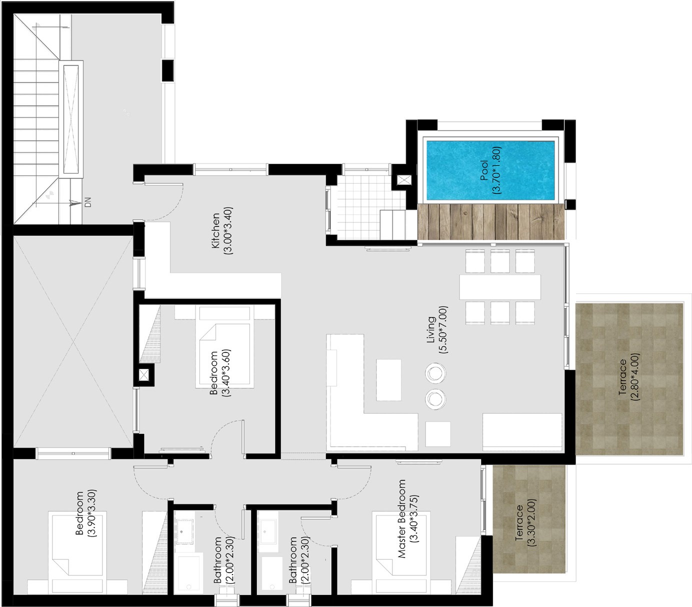 Floor plan for chalet at Ein Hills