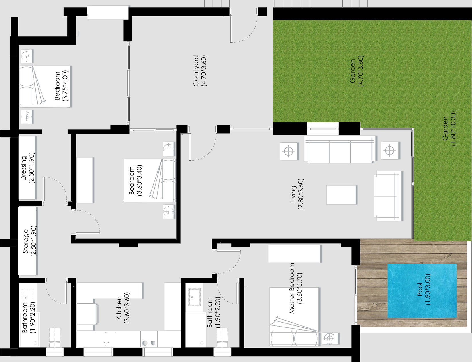 Floor plan for chalet at Ein Hills