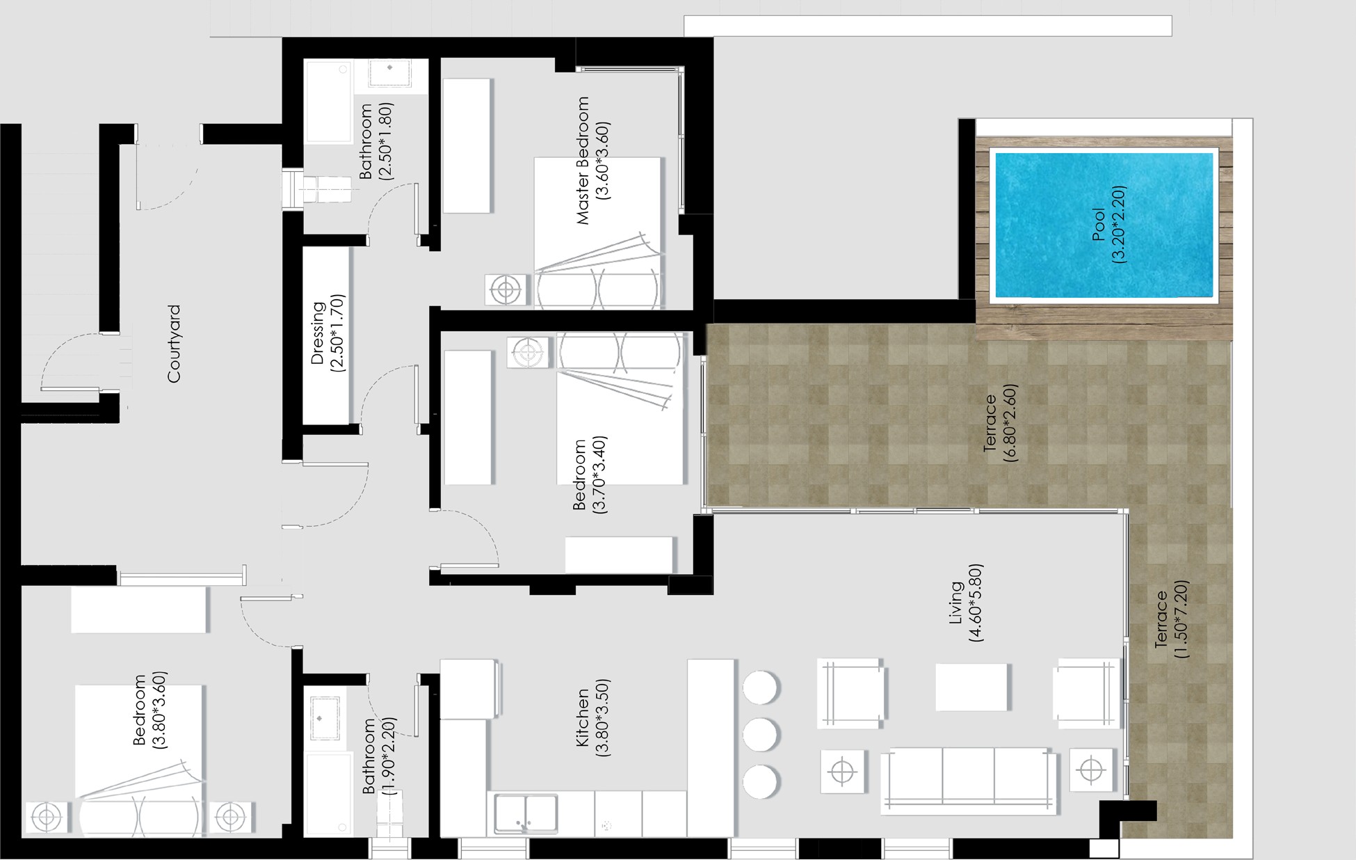 Floor plan for chalet at Ein Hills