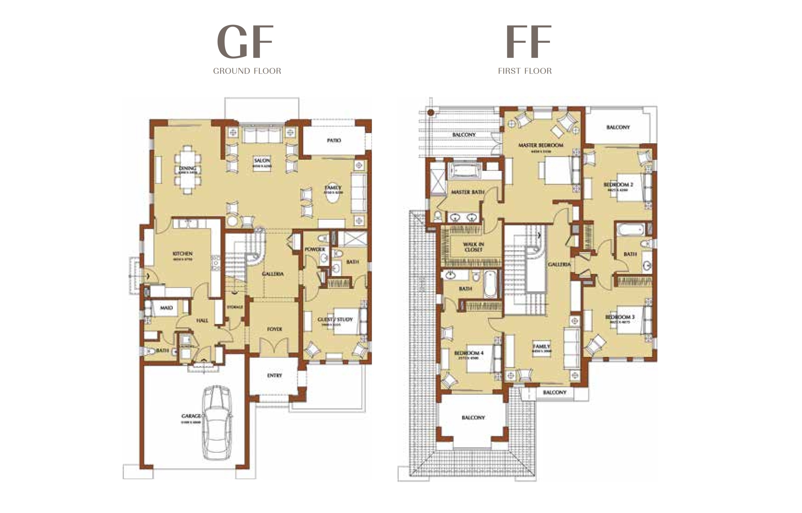 Floor plan for villa at Uptown Cairo