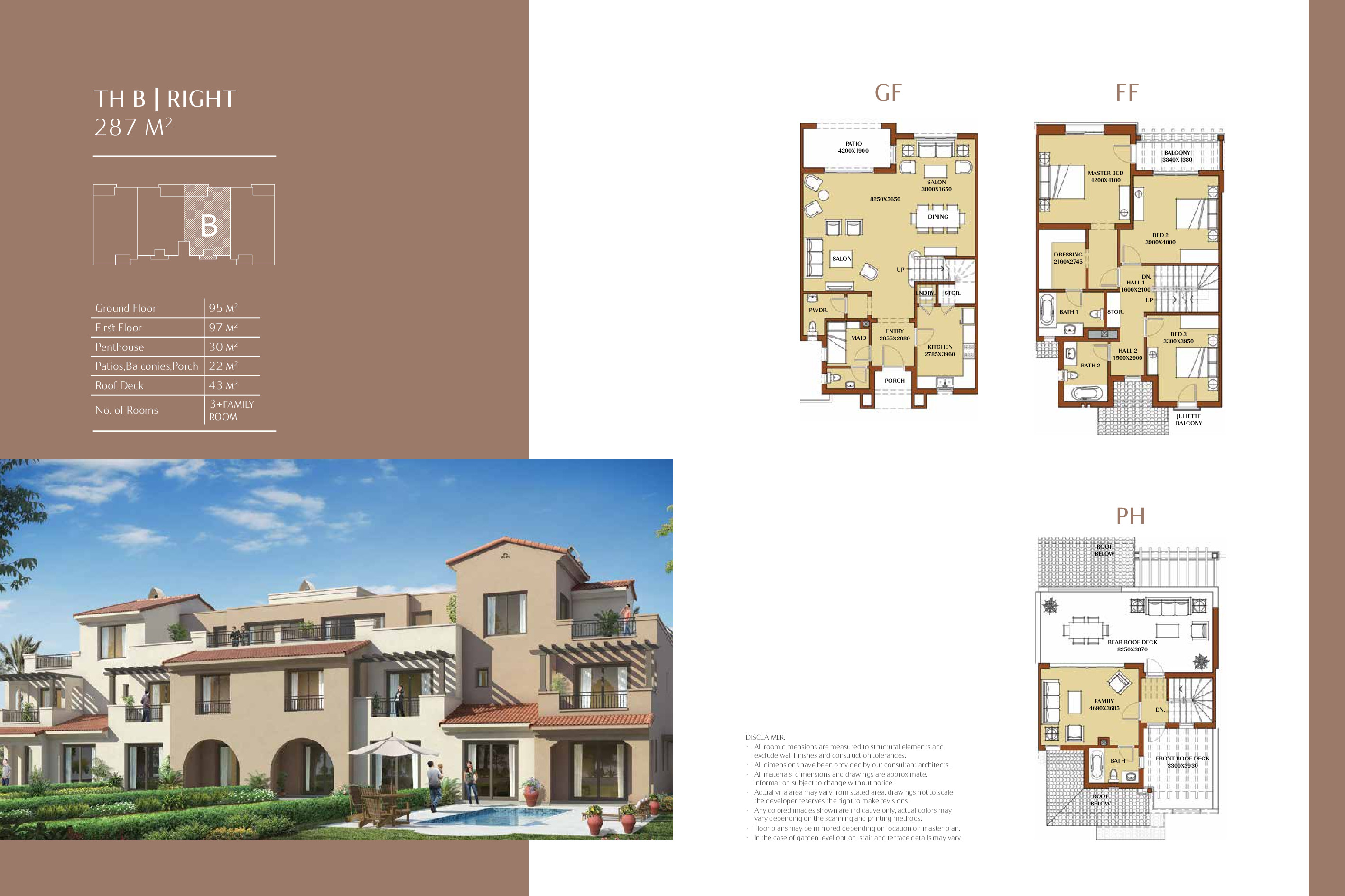 Floor plan for townhouse at Uptown Cairo