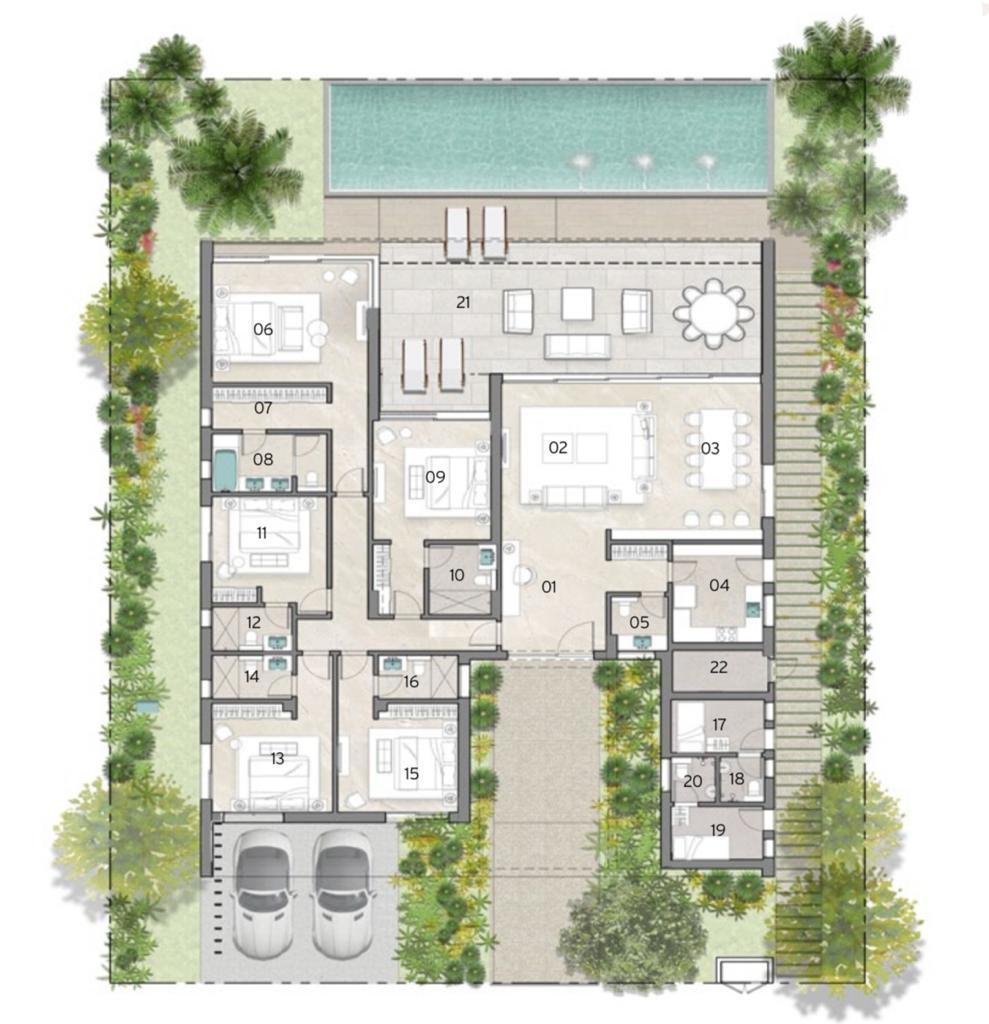 Floor plan for villa at Silversands