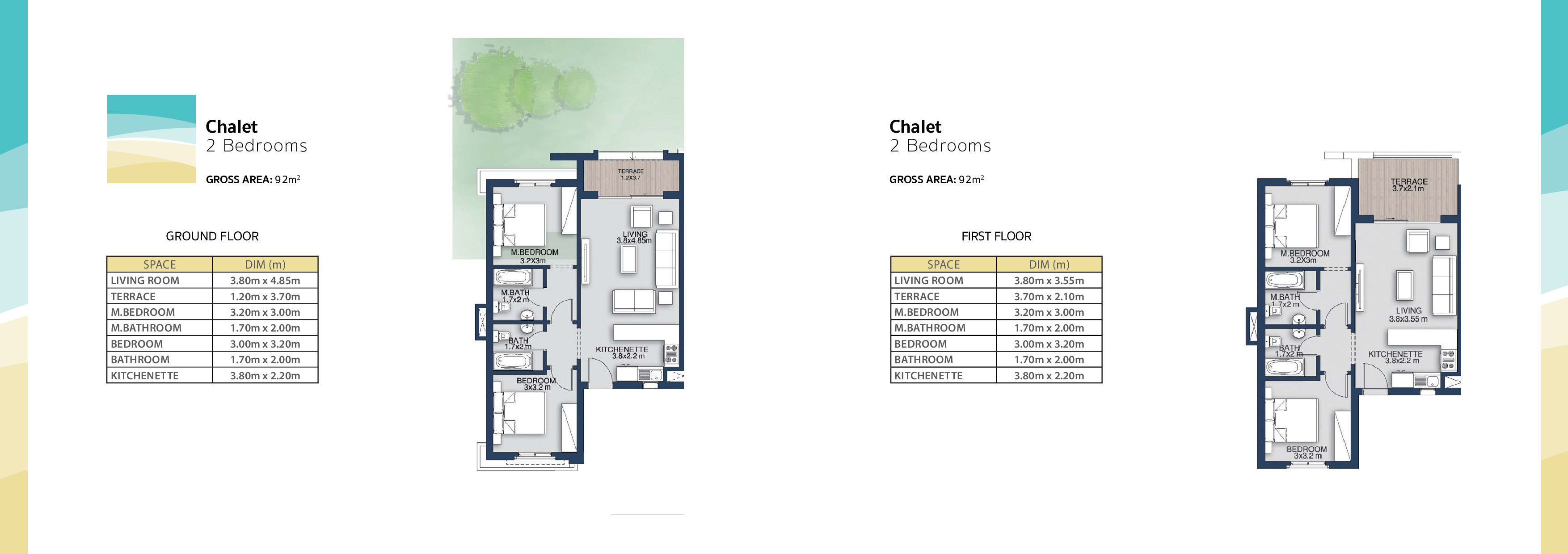 Floor plan for chalet at Evia Mountain View