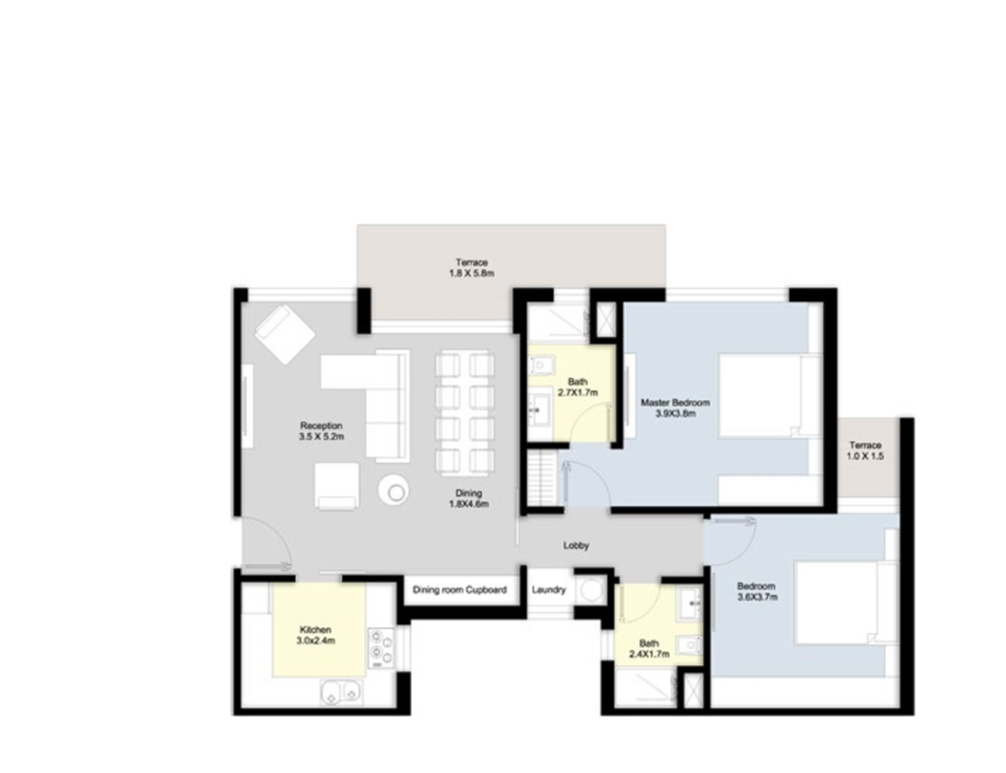 Floor plan for apartment at Bloomfields