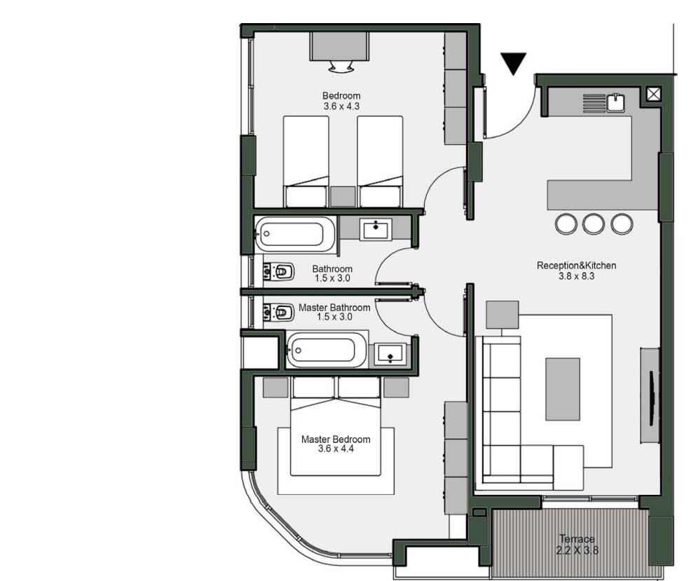 Floor plan for apartment at Bloomfields