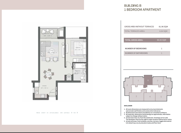 Floor plan for apartment at Cairo Gate