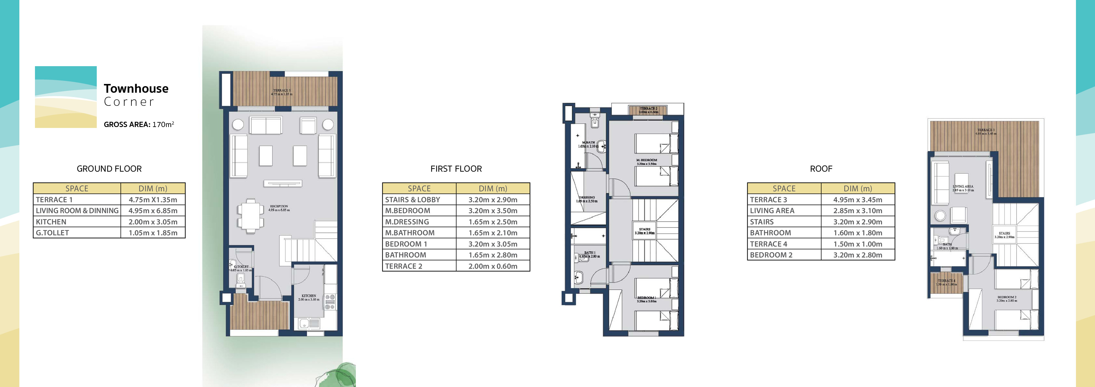 Floor plan for townhouse at Evia Mountain View