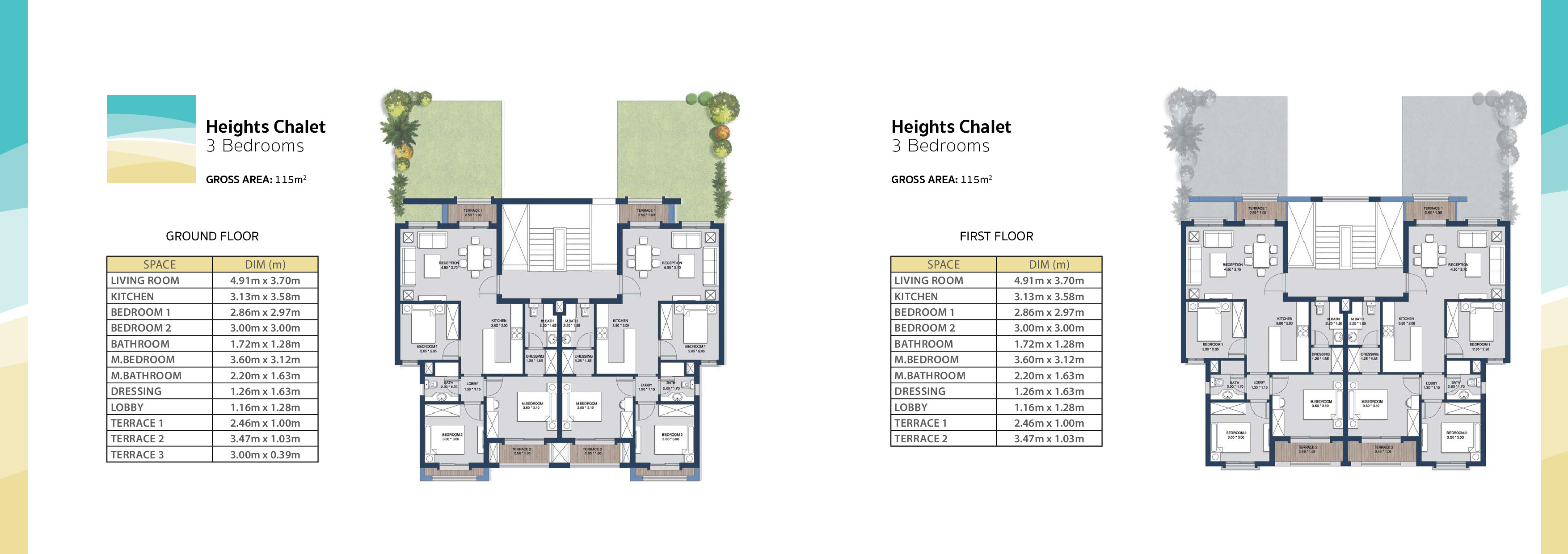 Floor plan for chalet at Evia Mountain View