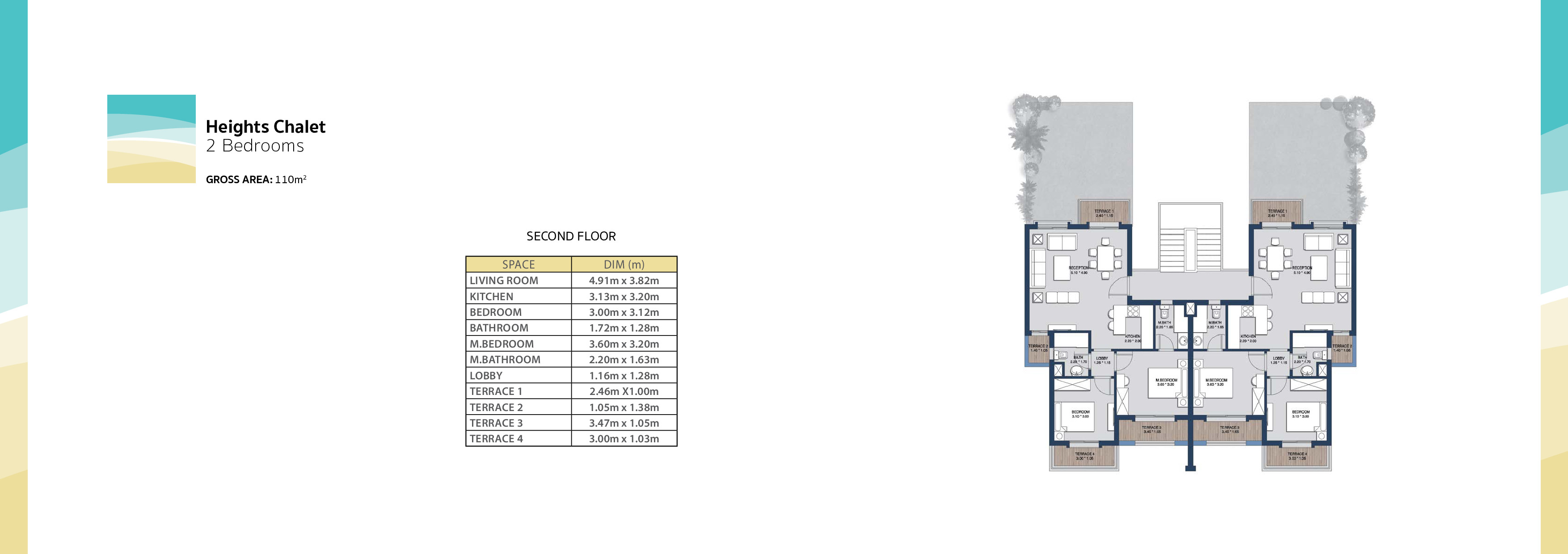 Floor plan for chalet at Evia Mountain View