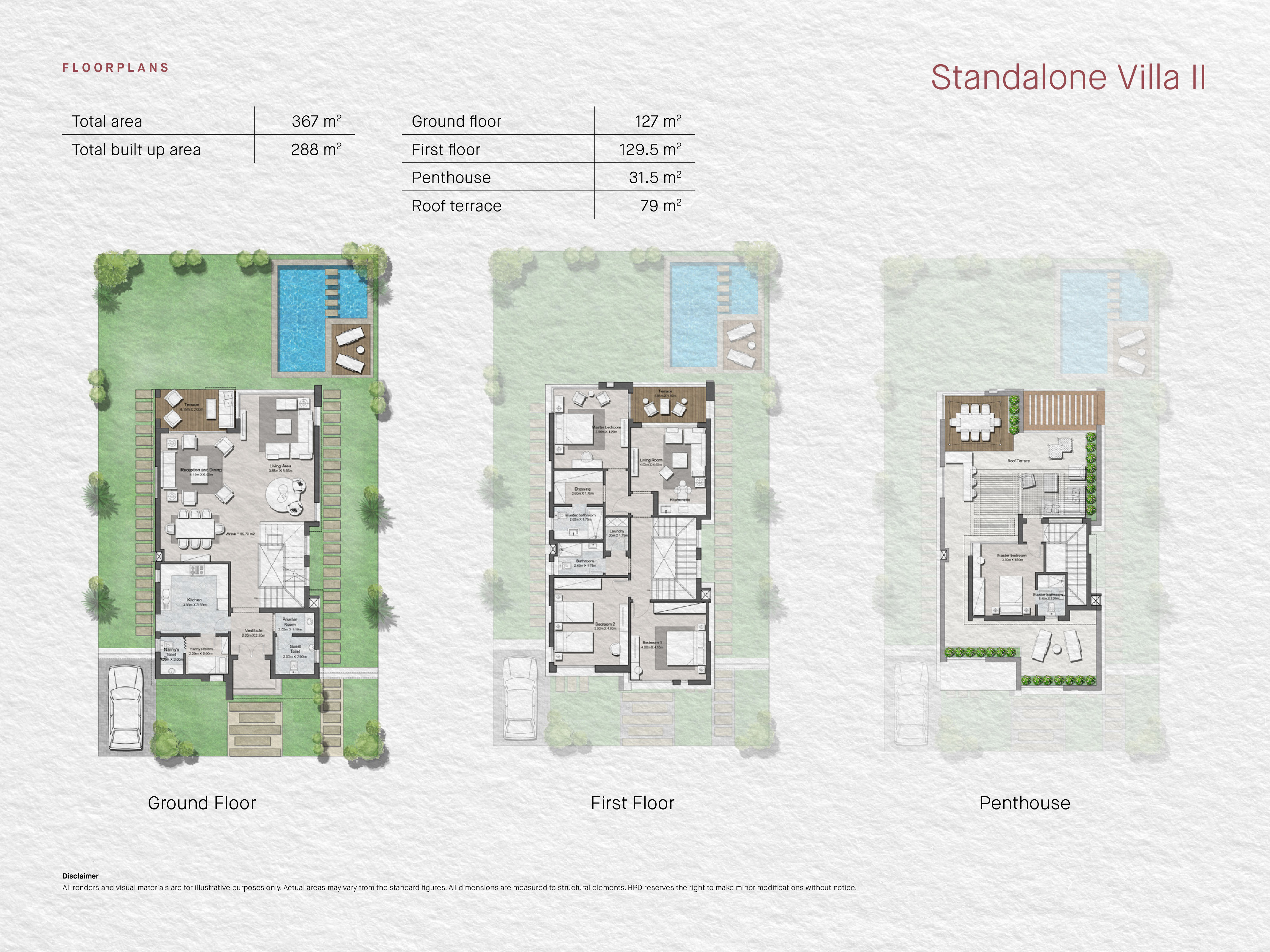 Floor plan for villa at Tawny