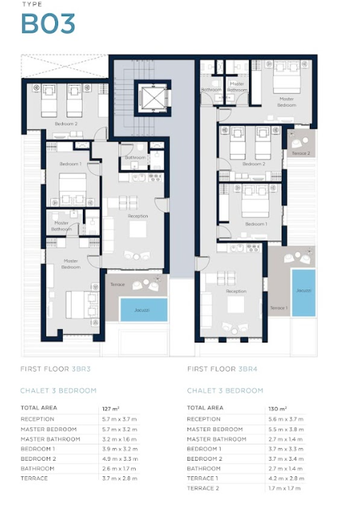 Floor plan for chalet at Il Monte Galala