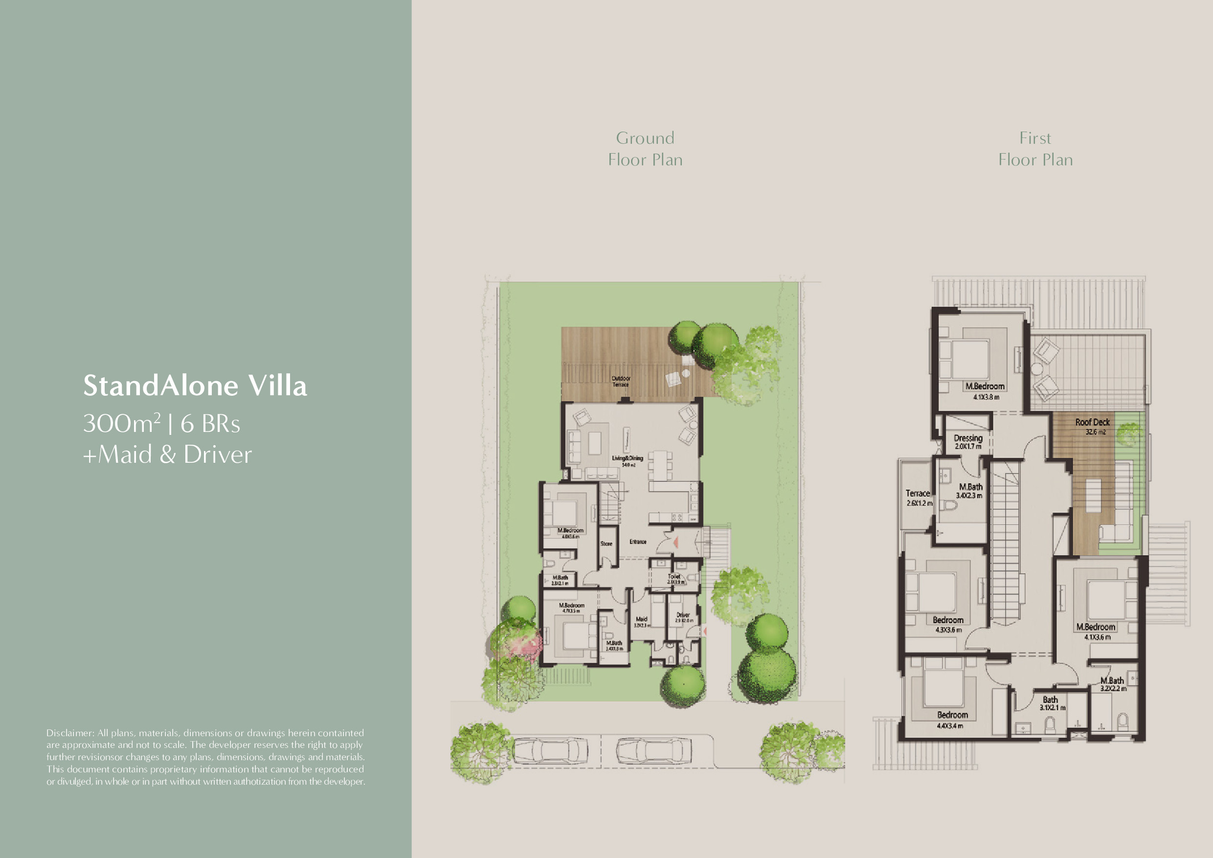 Floor plan for villa at Masaya