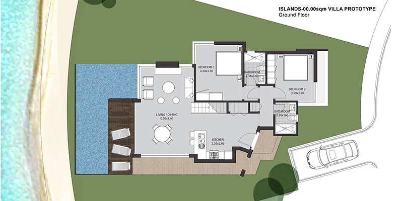 Floor plan for villa at Tawila