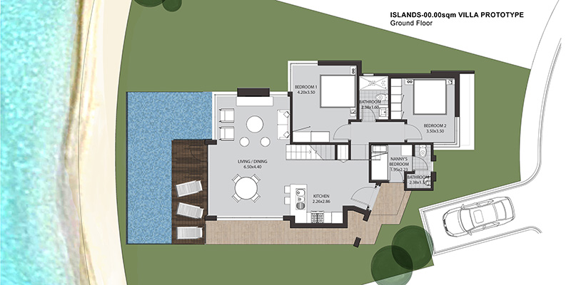Floor plan for villa at Tawila