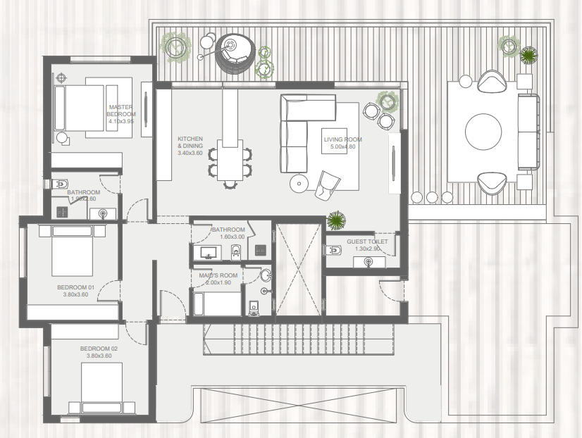 Floor plan for penthouse at The Med