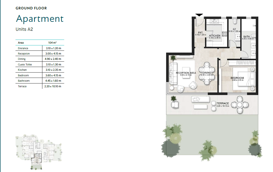 Floor plan for apartment at Garden Lakes