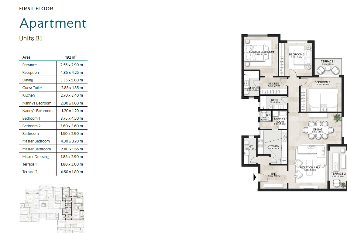 Floor plan for apartment at Garden Lakes